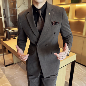 男士三件套结婚礼服休闲正装韩版修身英伦西服套装SJT9995-P285图片