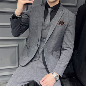 2025秋季新西装套装修身休闲商务大码工西服男士礼服SJT9963-P285图片