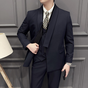 木框景 2026春季西服套装纯色围巾领休闲西服A311-SJT9021-P290图片