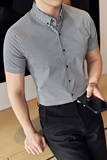 格子短袖衬衫男士2025夏季新款潮流时尚男装A311-CSC2406-P55，男装衬衫，电商A311