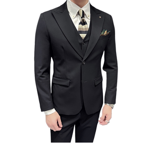 2025春季西装套装修身休闲商务大码工西服男士礼服SJT6889-P245图片