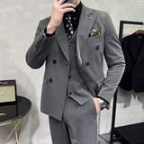 24春季西装套装修身休闲商务大码工西服男士礼服SJT6890-P245，男装西服，电商A311