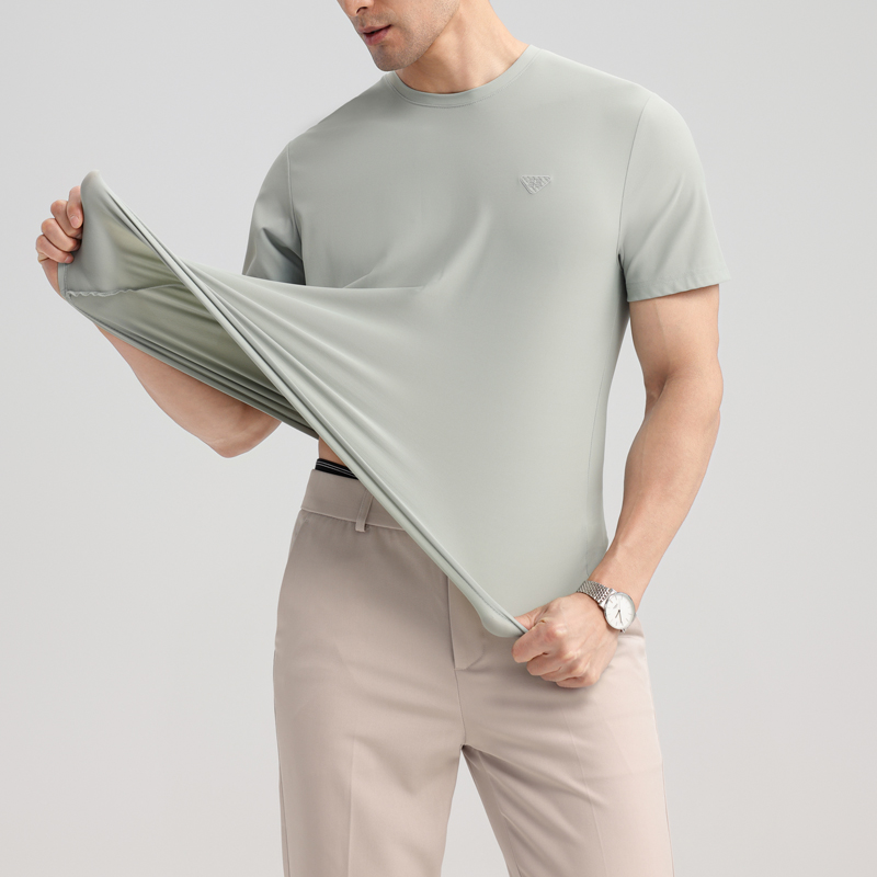 速干2025新款男士短袖T恤圆领纯色百搭休闲上衣A311-TK2683-P22，男装T恤，电商A311
