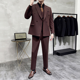 灰墙景2025秋季套装修身休闲商务大码男士礼服A311-SJT9014-P290，男装西服套装，电商A311