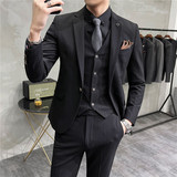 21春西服套装男士三件套韩版修身小西装新郎结婚礼服SJT9902-P285，男装西服套装，电商A311