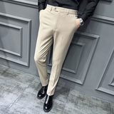 2024春季新款裤子高级感小脚修身休闲西裤男A311-DK9993-P75，男装西裤，电商A311