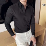 2025秋季新款长袖无痕衬衫男百搭时尚衬衣A311-CS3092-P68，男装衬衫，电商A311