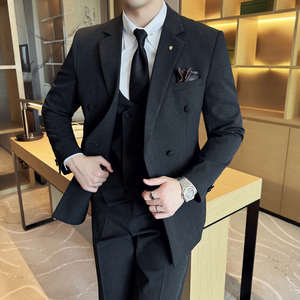 男士三件套结婚礼服休闲正装韩版修身英伦西服套装SJT9995-P285图片