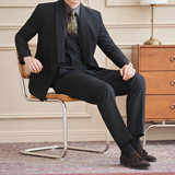 庄园景2026春季西服套装纯色围巾领休闲西服A311-SJT9021-P290，男装西服套装，电商A311