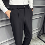 2025秋季新款裤子高级感松紧腰直筒裤身休闲西裤A311-DK9996-P75，男装西裤，电商A311