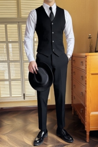 2024春季男士马甲套工作服职业装少爷男式马夹A311-MJT6888-P110图片