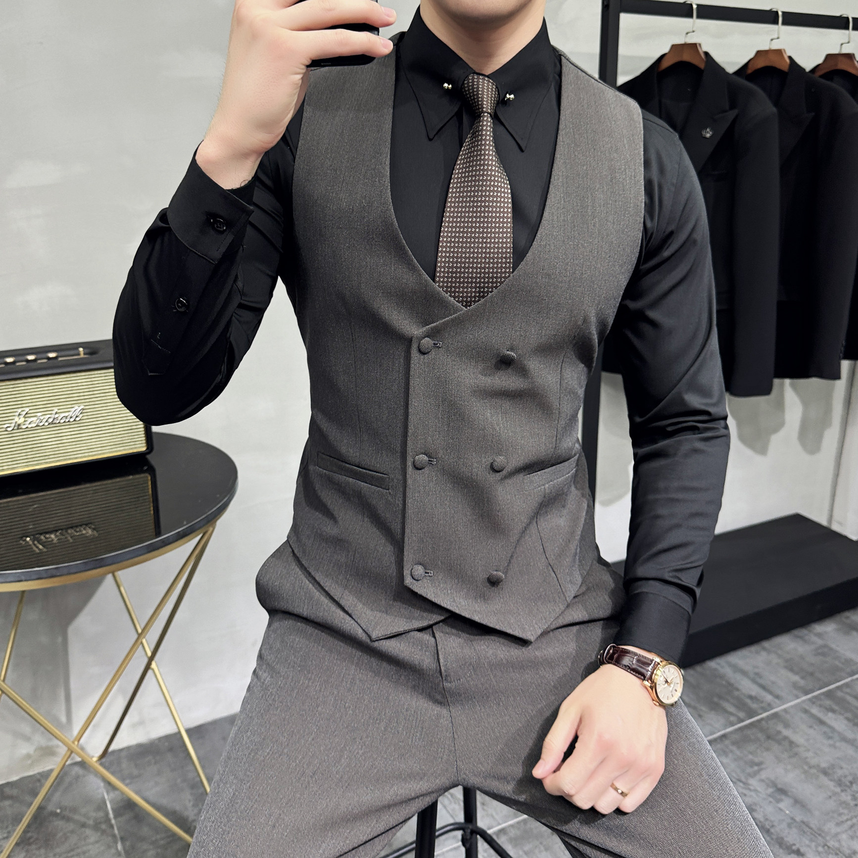 2025秋季新款男士马甲套工作服职业装少爷马夹A311-MJT9995-P130,男装背心/马甲,电商A311