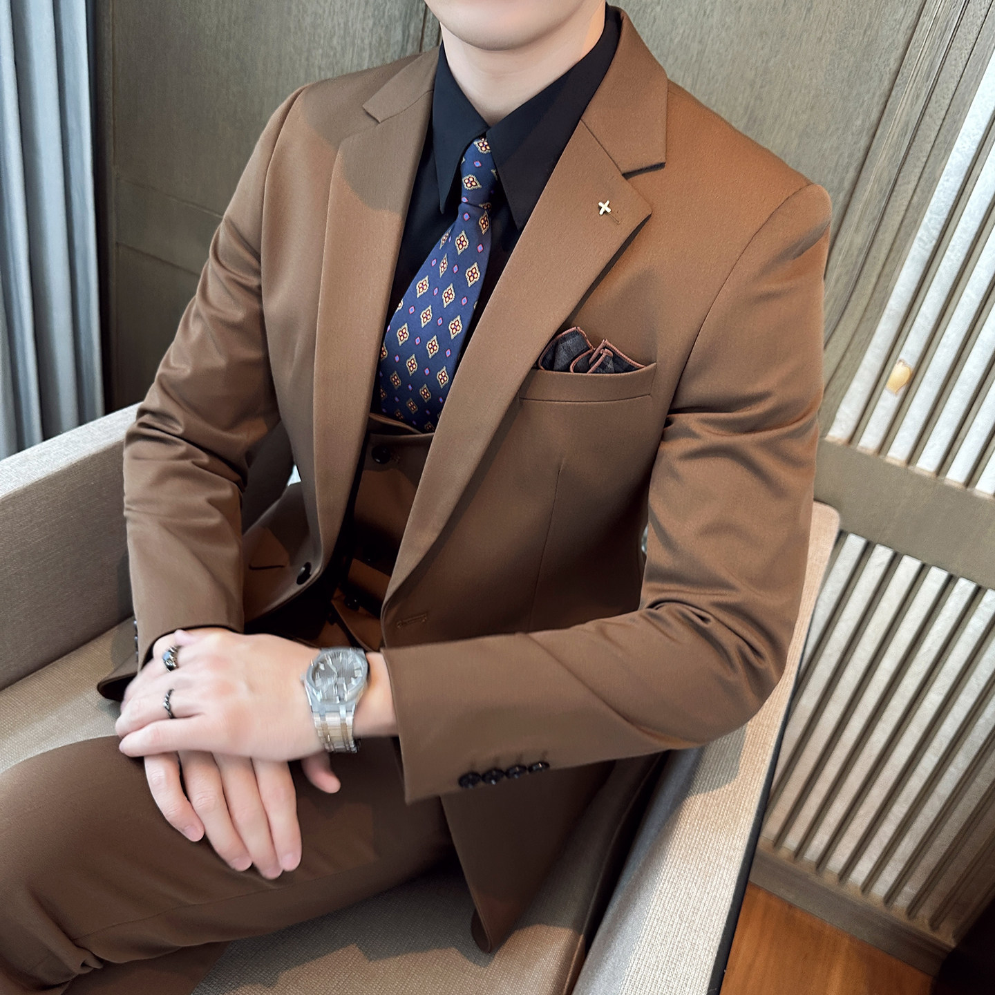 酒店景五色主推款西服套装商务大码工西服男士SJT9981-P285,男装西服,电商A311