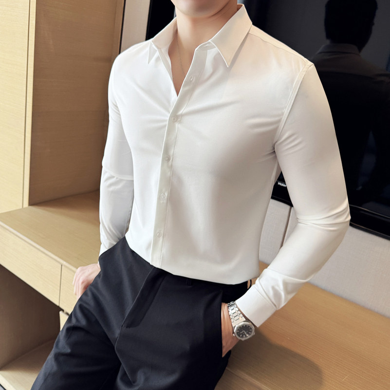 男士长袖衬衫秋季韩版潮流免烫休闲帅气修身版型A311-CSG1120-P50,男装衬衫,电商A311