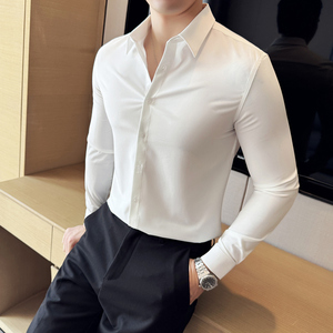 男士长袖衬衫秋季韩版潮流免烫休闲帅气修身版型A311-CSG1120-P50图片