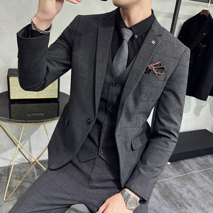 2025秋季新西装套装修身休闲商务大码工西服男士礼服SJT9963-P285图片