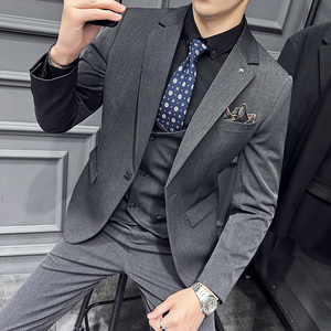 2025秋季新西装套装修身休闲商务大码工西服男士礼服SJT9981-P285图片