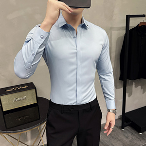 2025春秋季青年无痕衬衫男长袖商务休闲衬衣A311-CS3061-P68