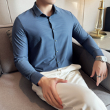 高级感条纹长袖衬衫男秋季新款商务休闲帅气寸衣A311-CSG1200-P93，男装衬衫，电商A311