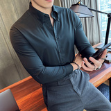 2025秋季青年大领衬衫男长袖商务休闲衬衣A311-CS3034-P68，男装衬衫，电商A311