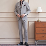 庄园景2026春季西服套装纯色休闲大领两粒西服A311-SJT9023-P290，男装西服套装，电商A311