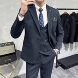 2025秋季新西装套装修身休闲商务大码工西服男士礼服SJT9981-P285，男装西服套装，电商A311