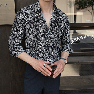 2025秋冬新男士长袖衬衫商务寸衫发型师方领衬衫A311-CSZ7803-P40图片