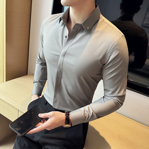 2025春秋季青年无痕衬衫男长袖商务休闲衬衣A311-CS3061-P68图片