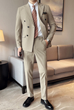 2024春季双排扣西装套装修身休闲商务西服男士A311-LJT9993-P235，男装西服套装，电商A311