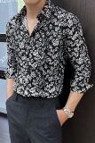 2025秋冬新男士长袖衬衫商务寸衫发型师方领衬衫A311-CSZ7803-P40，男装衬衫，电商A311