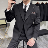 灰墙景2025秋季套装修身休闲商务大码男士礼服A311-SJT9013-P290，男装西服套装，电商A311