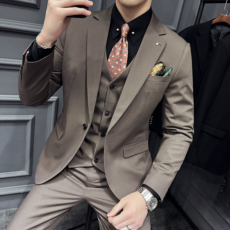 2024春季新西装套装修身休闲商务大码工西服男A311-SJT9991-P285,男装西服套装,电商A311