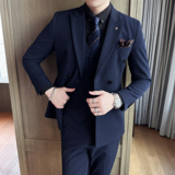 23西装男套装商务正装韩版双排扣三件套男西服A311-SJT9890-P265，男装西服套装，电商A311