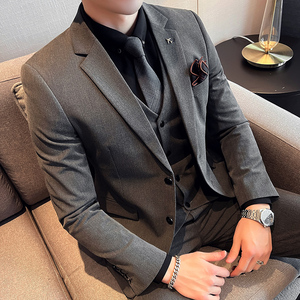 2025秋季新西装套装修身休闲商务大码工西服男士礼服SJT9889-P265图片