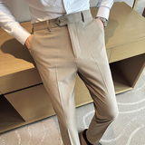 2025春季新款裤子高级感小脚修身休闲西裤男A311-DK9993-P75，男装西裤，电商A311