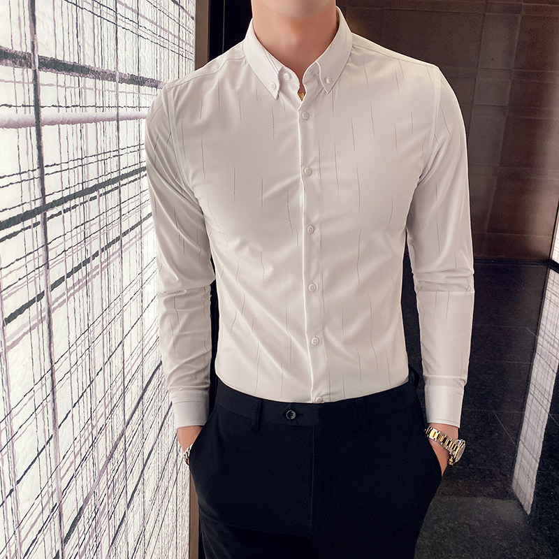 2025秋季新款衬衫男长袖新款上衣衣服商务衬衣男士CSZ8856-P48图片