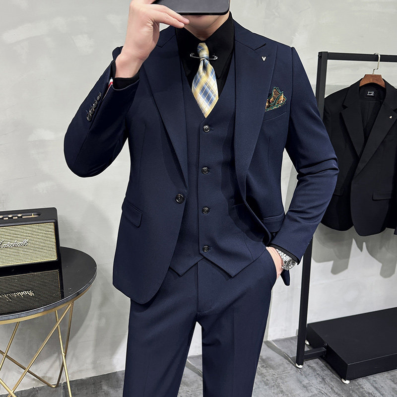 2025春季西装一粒扣套装修身休闲商务大码工西服男士SJT6888-P245,男装西服套装,电商A311