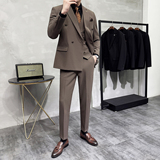 灰墙景2025秋季套装修身休闲商务大码男士礼服A311-SJT9011-P290，男装西服套装，电商A311