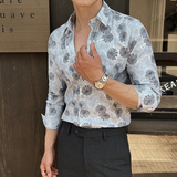 2025春季新男士长袖衬衫商务寸衫商务风方领衬衫A311-CSZ7793-P53，男装衬衫，电商A311