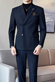 22秋季新西装套装修身商务休闲大码双排西服男士礼服SJT9962-P285，男装西服套装，电商A311