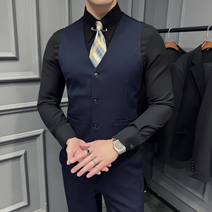 2025春季男马甲套工作服职业装男式少爷马夹套A311-MJT6888-P110图片