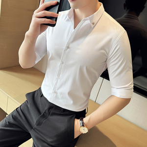 2025春季青年纯色修身衬衫男长袖商务休闲衬衣A311-CSC2401-P58
