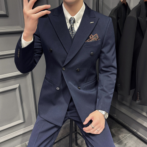 木框景 2025秋季套装修身休闲商务大码男士礼服A311-SJT9013-P290图片