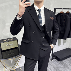 2025秋季新西装套装修身休闲商务大码工西服男士礼服SJT9982-P285图片