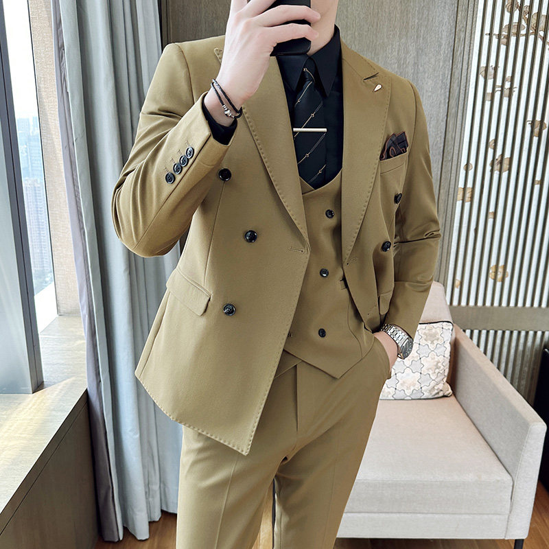 2025秋季新西装套装修身休闲商务大码工西服男士礼服SJT9982-P285,男装西服套装,电商A311