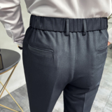 2025秋季新款裤子高级感松紧腰直筒裤身休闲西裤A311-DK9996-P75，男装西裤，电商A311