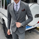 21新款西装男英伦风韩版修身套装商务休闲西服礼服SJT9821-P265，男装西服套装，电商A311
