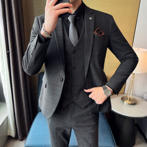 2025秋季新西装套装修身休闲商务大码工西服男士礼服SJT9963-P285，男装西服套装，电商A311
