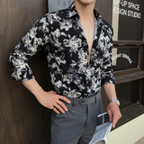 2025春季新男士长袖衬衫商务寸衫发型师方领衬衫A311-CSZ7802-P40，男装衬衫，电商A311