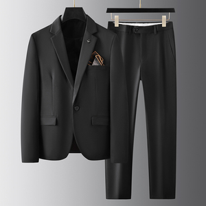 2025秋季新西装便西修身休闲商务大码工西服男士礼服LJT9888-P210图片